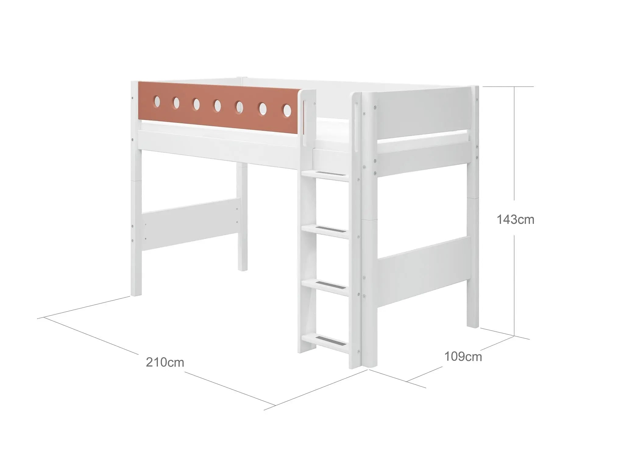 flexa-classic-halbhohes-hochbett-143-cm-90x200-cm-wei-mit-leiter image 4