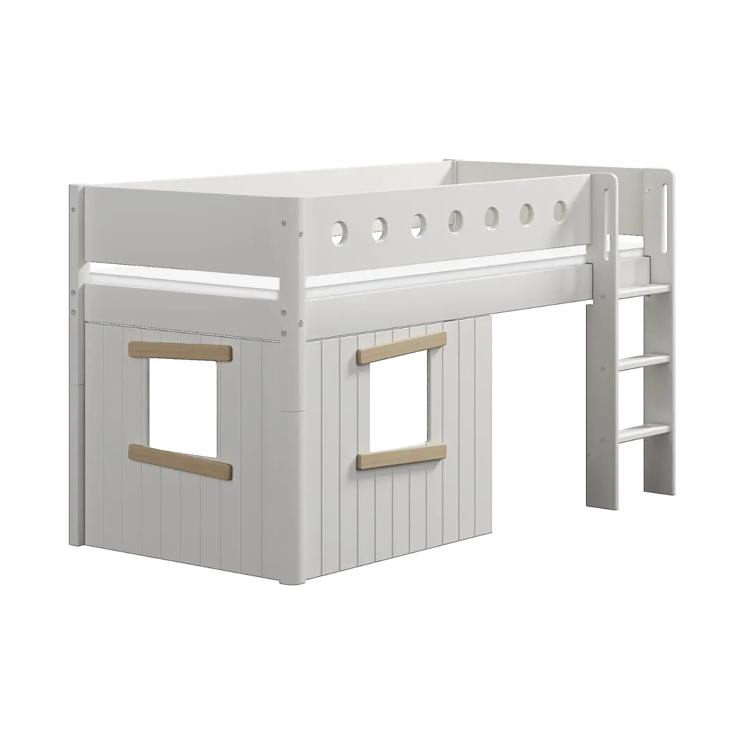 flexa-white-spielbett-120-cm-90x200-cm-wei-mit-baumhaus-front image 3