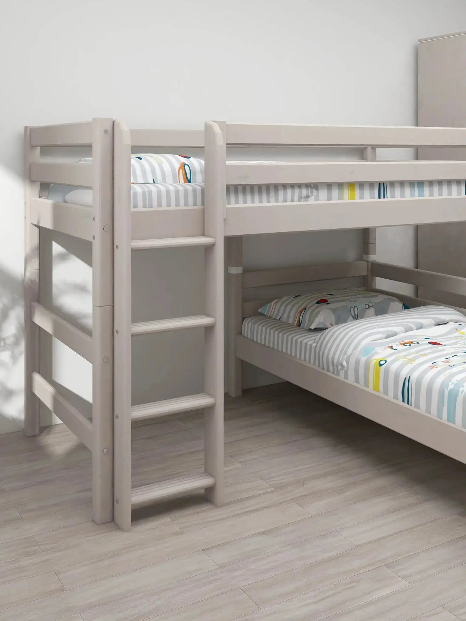 flexa-classic-etagenbett-143-cm-mit-leiter-und-absturzsicherung-90x200-cm-grau image 5