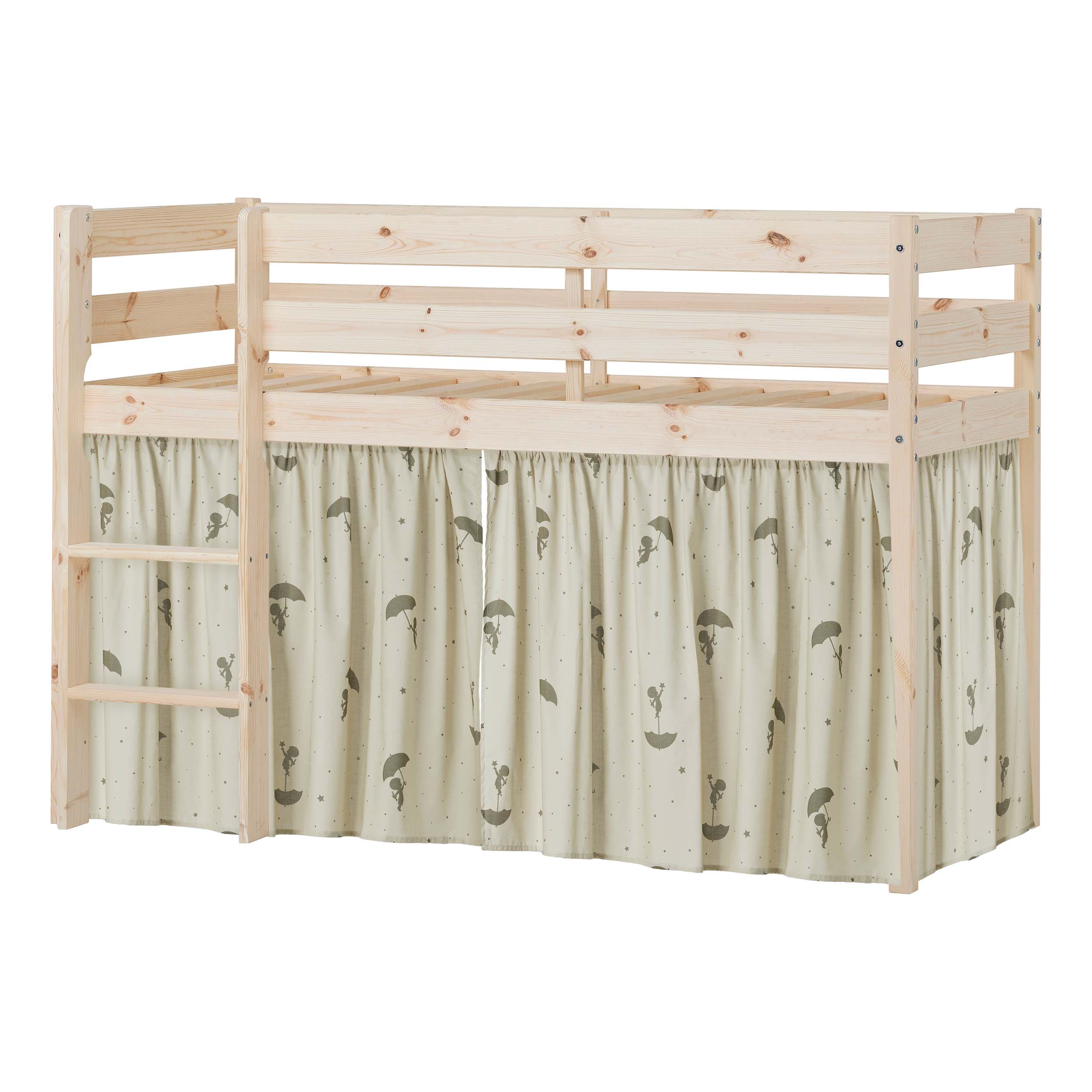 hoppekids-eco-comfort-halbhohes-bett-mit-gr-nem-ole-lukoie-bettvorhang image 7