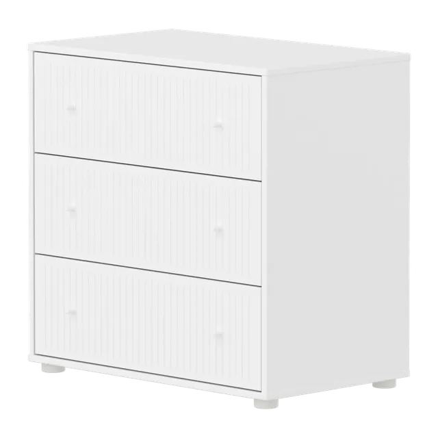flexa-saga-kommode-3-schubladen-rillen-wei image 1