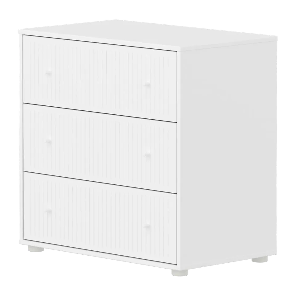 flexa-saga-kommode-3-schubladen-rillen-wei image 1