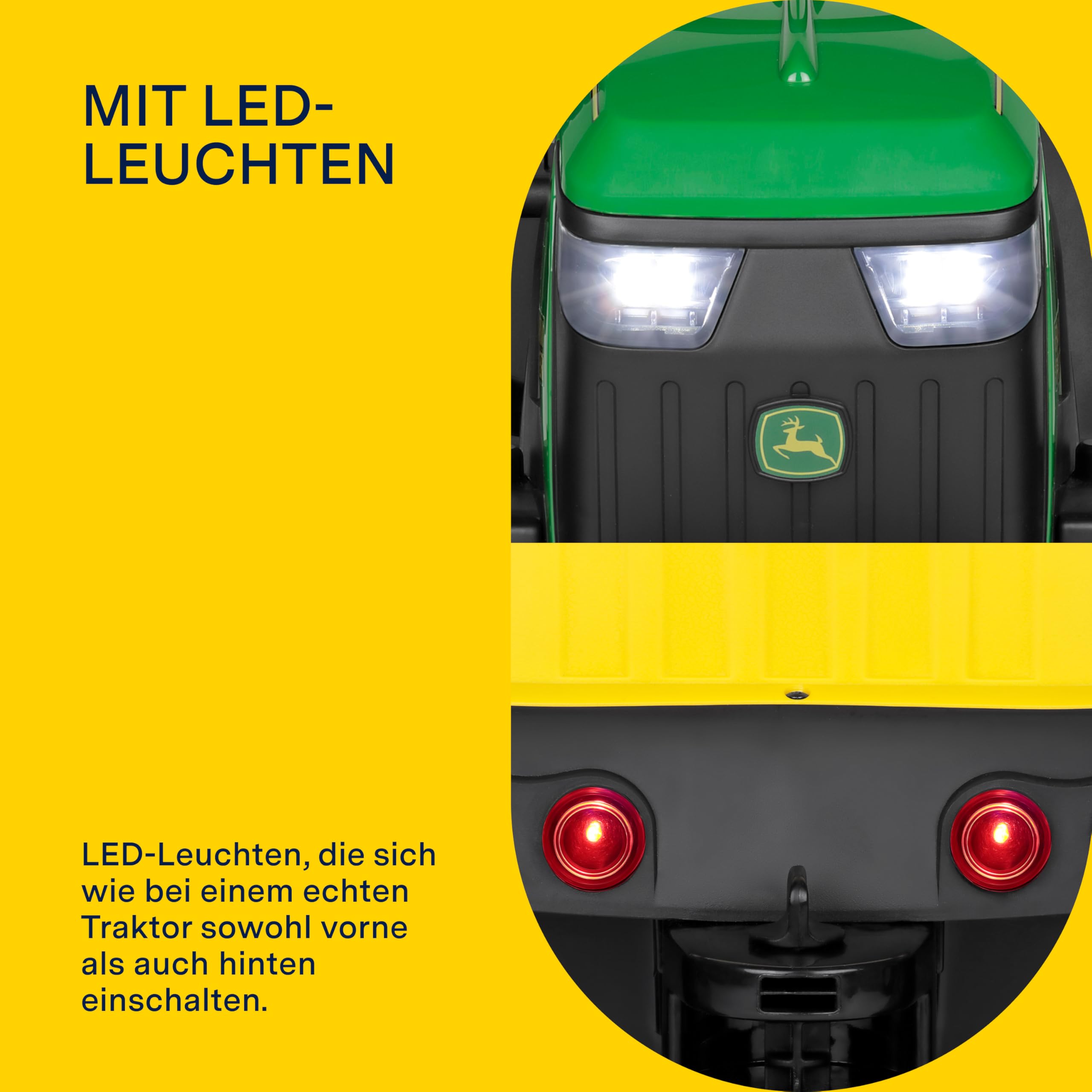 peg-perego-john-deere-farm-power-elektrotraktor-mit-anh-nger-und-funksteuerung image 7