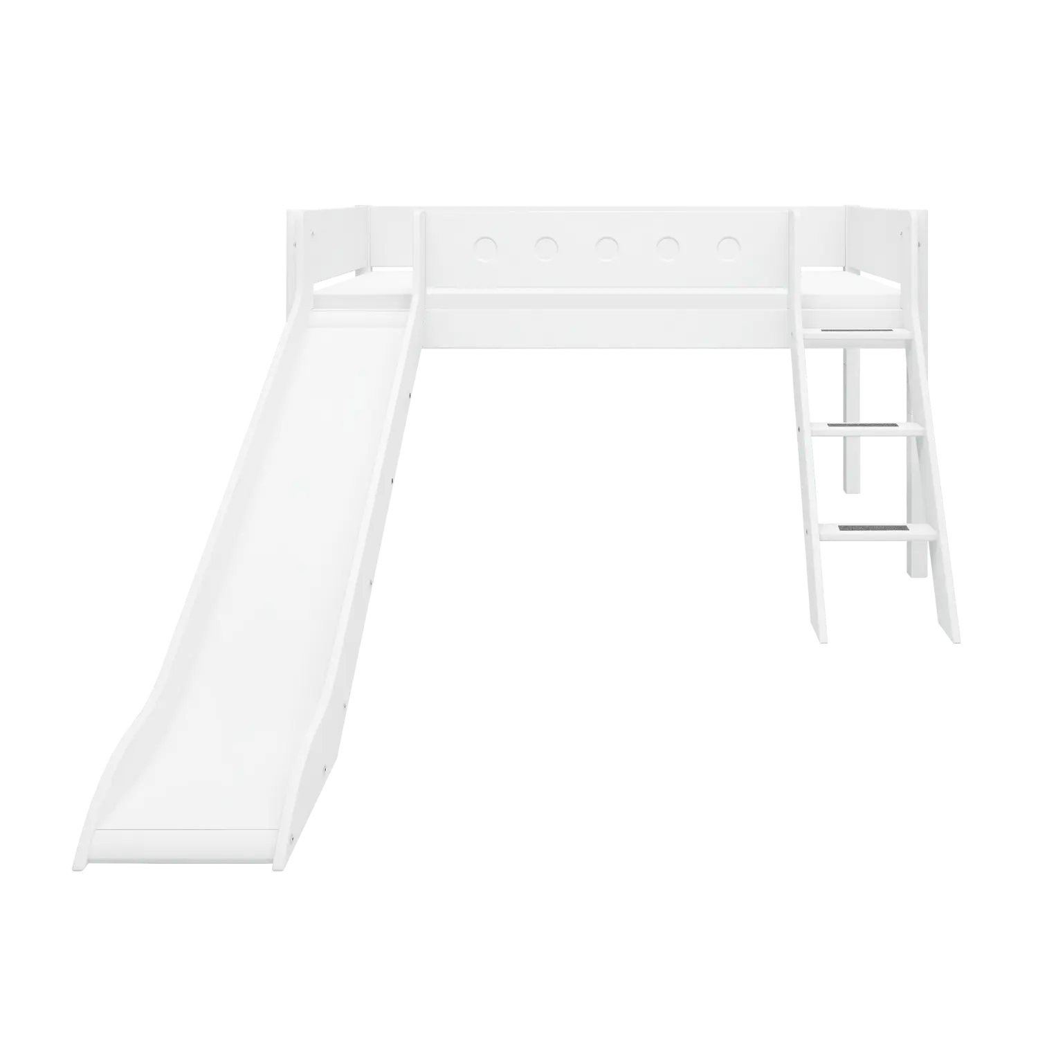 flexa-white-spielbett-120-cm-90x200-cm-wei-mit-rutsche-leiter-und-absturzsicheru image 2
