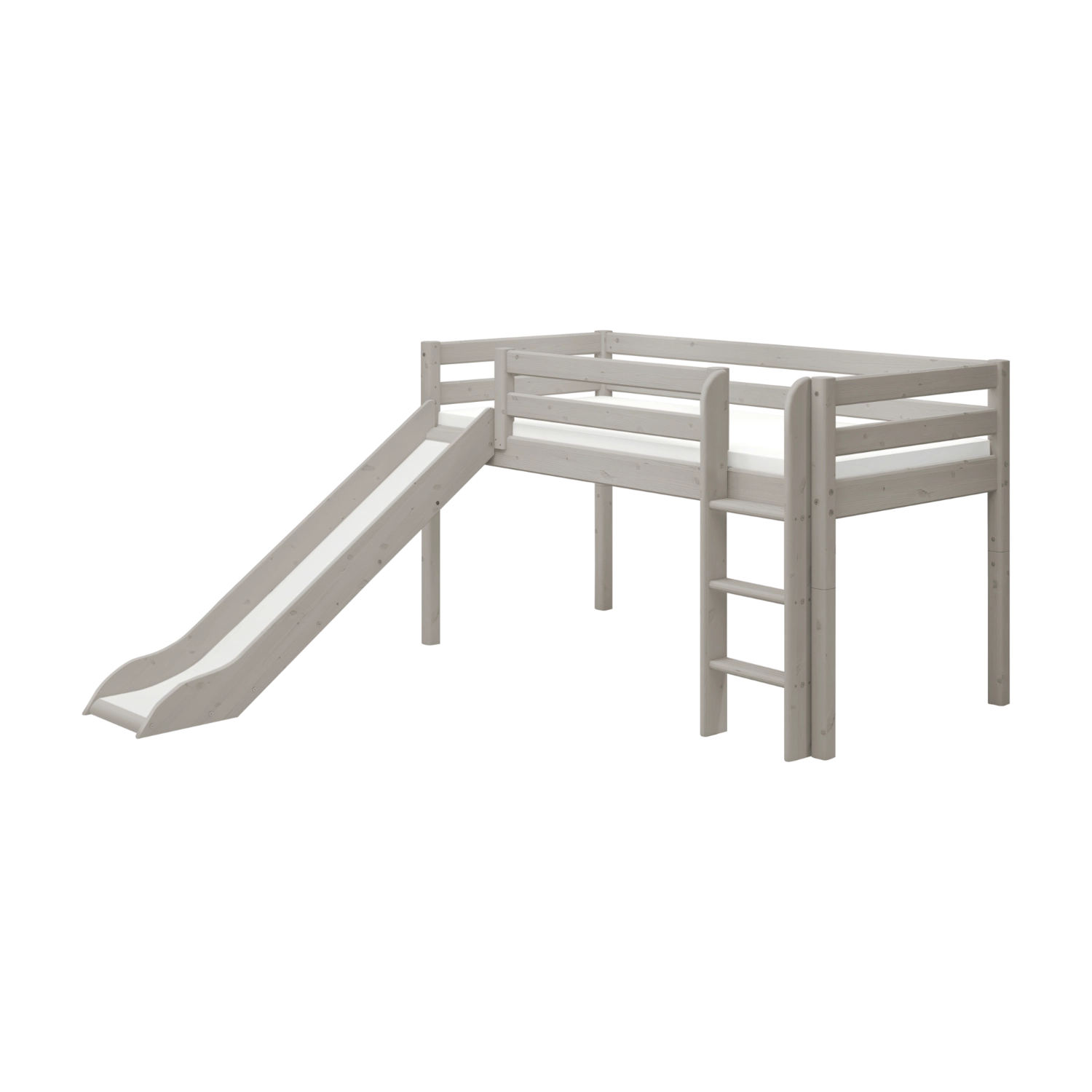 flexa-classic-spielbett-120-cm-90x200-cm-grau-mit-rutsche-und-leiter image 1