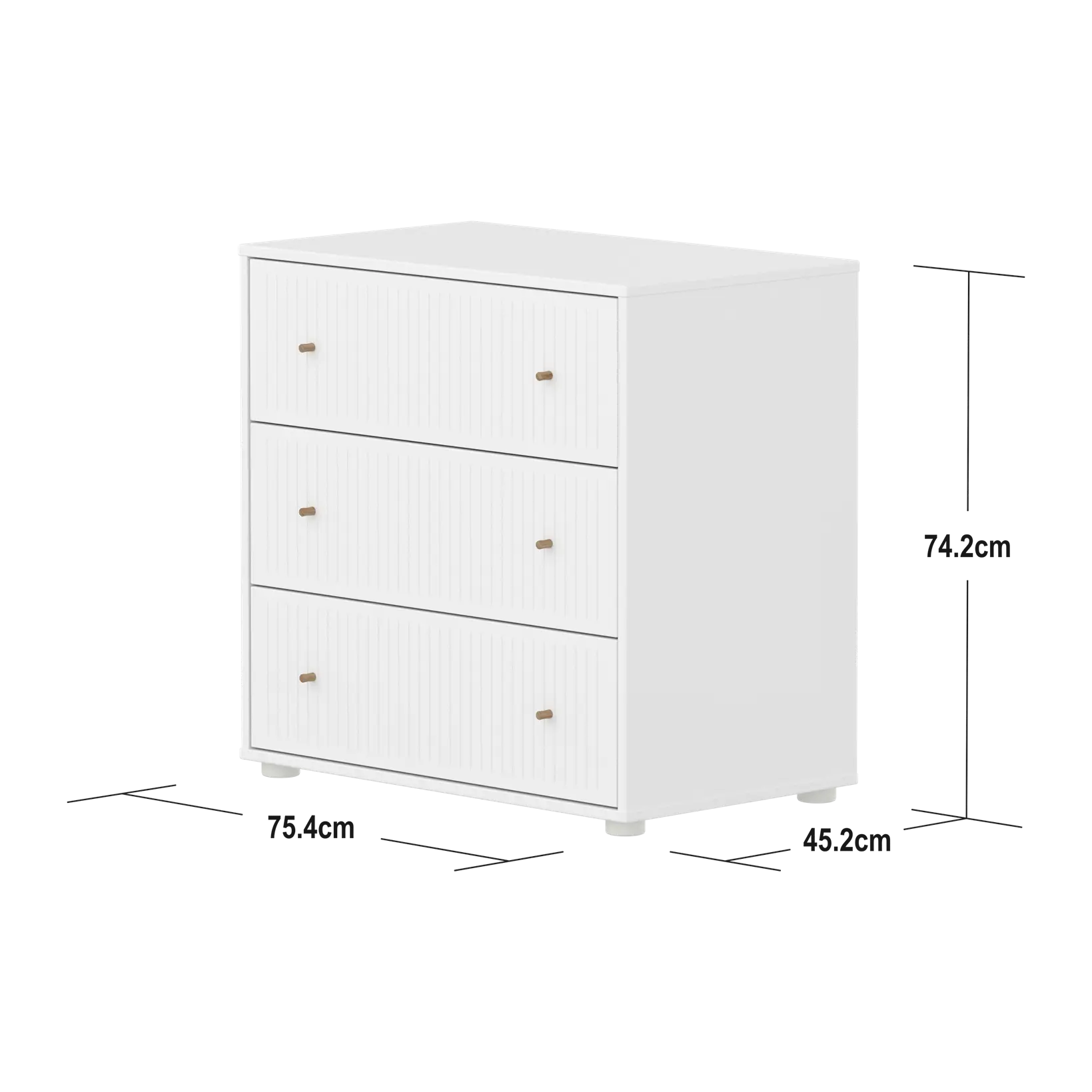 flexa-saga-kommode-3-schubladen-mit-rillen-griffe-in-eiche-wei image 4