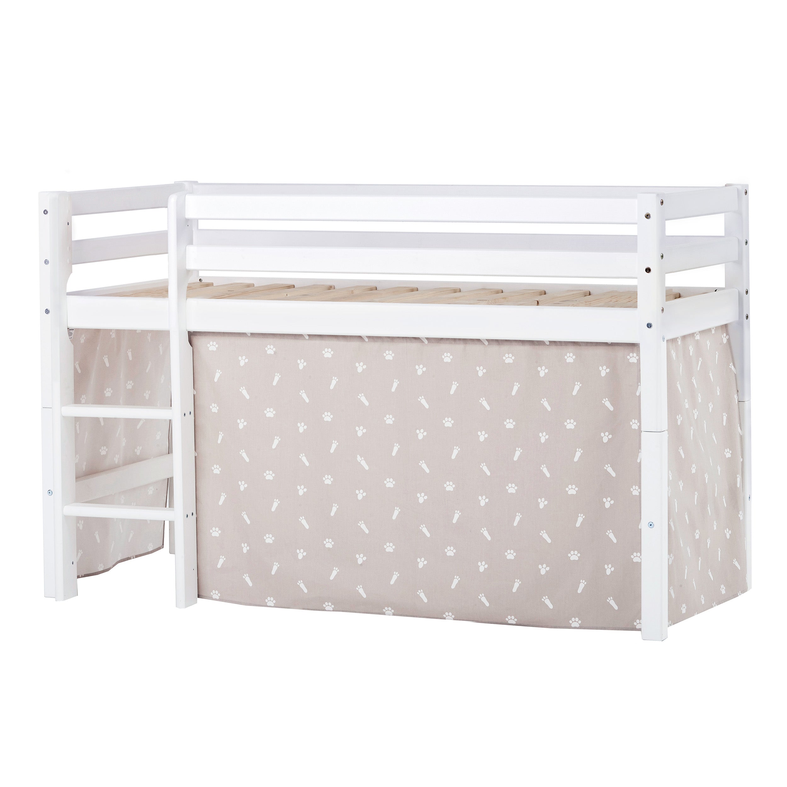 hoppekids-eco-dream-halbhochbett-mit-pets-silver-cloud-bettvorhang image 1