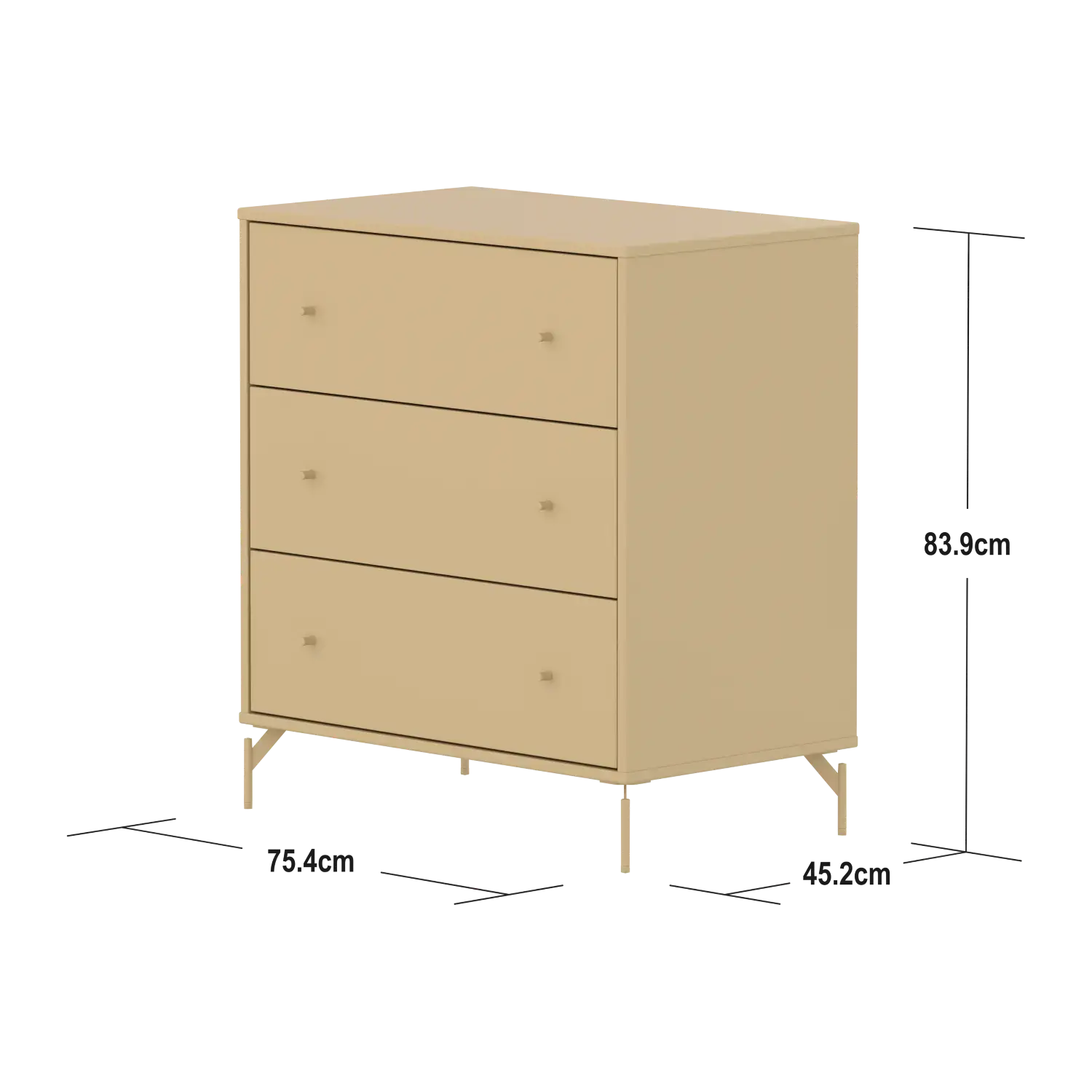 flexa-saga-kommode-mit-3-schubladen-soft-close-oat-metallf-e image 4