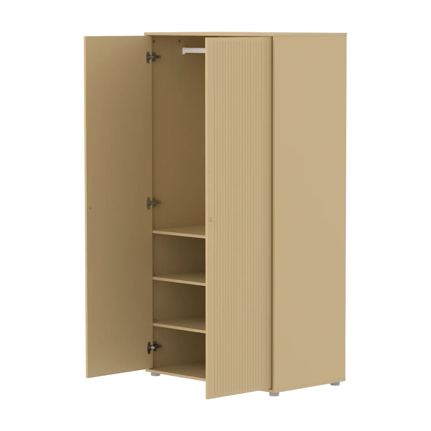 flexa-saga-kleiderschrank-2-t-ren-mit-rillen-und-kleiderstange-oat image 4