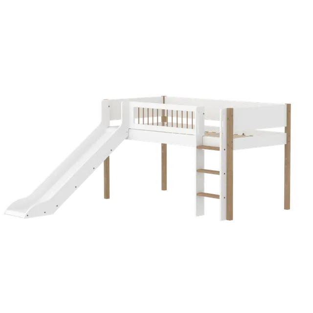 flexa-nor-spielbett-120-cm-mit-rutsche-leiter-und-absturzsicherung-90x200-cm-wei-2 image 1