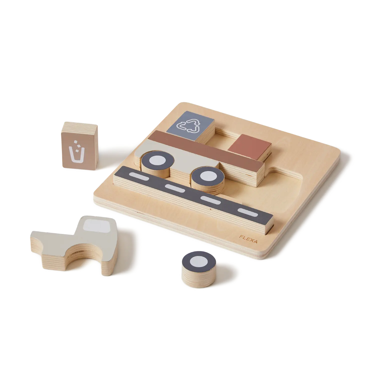flexa-puzzle-lkw-aus-holz-wendepuzzle image 1