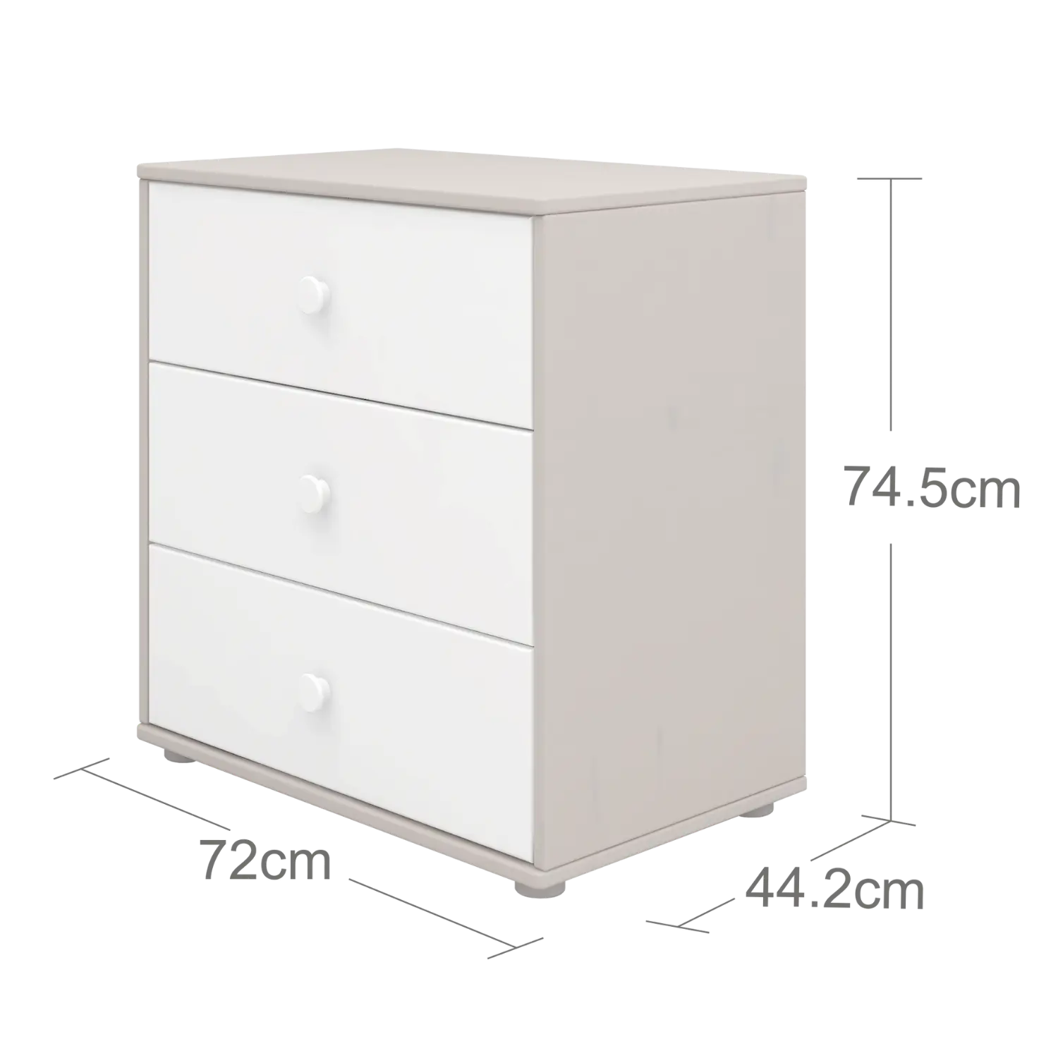 flexa-classic-kommode-mit-3-schubladen-grau-inkl-f-e-unter-das-classic-bett-oder image 5