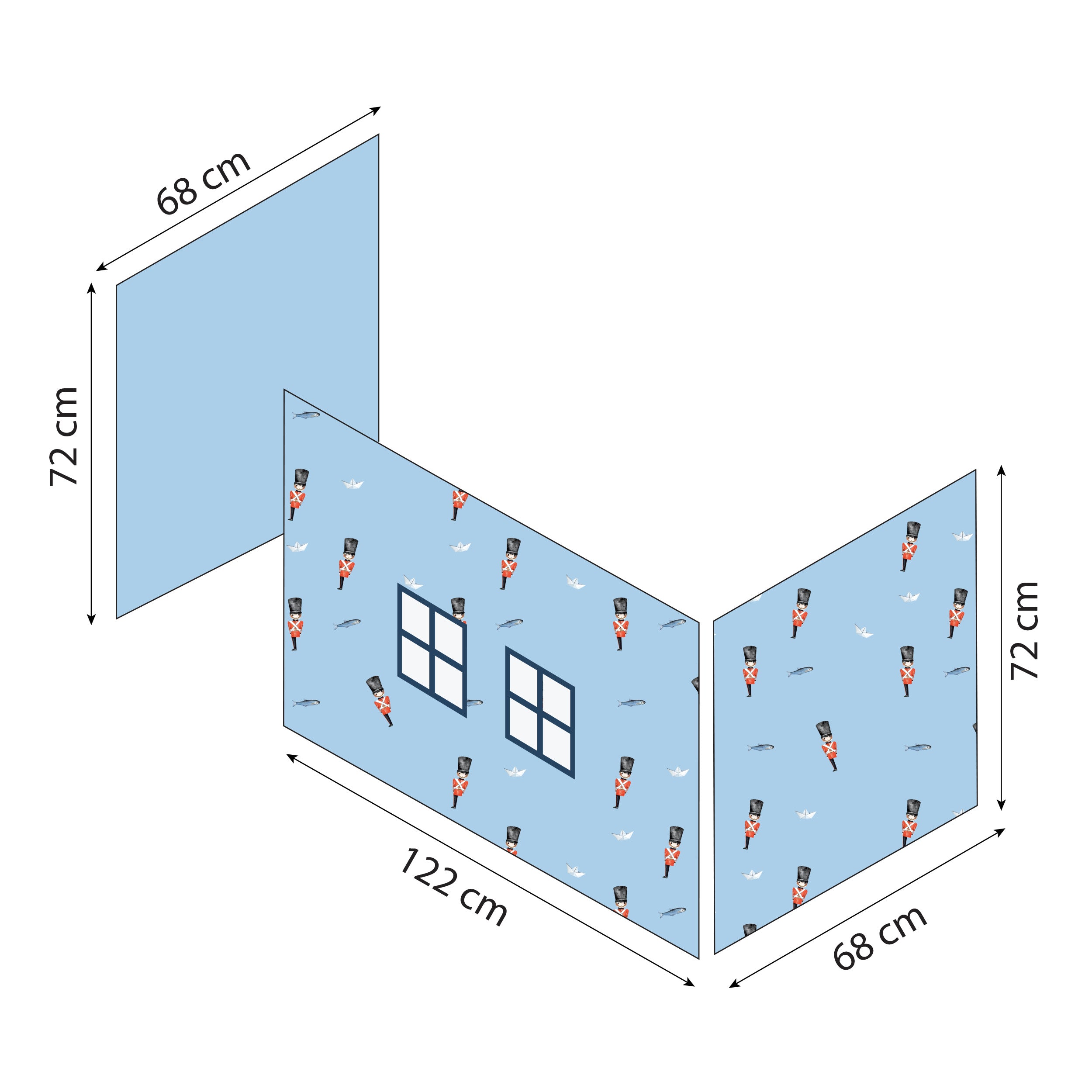hoppekids-eco-dream-halbhochbett-mit-zinnsoldat-bettvorhang image 3