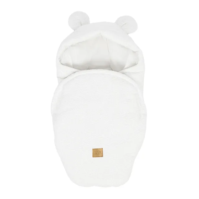 meowbaby-einschlagdecke-mit-teddyohren-boucl-creme-wei-pucktuch image 1