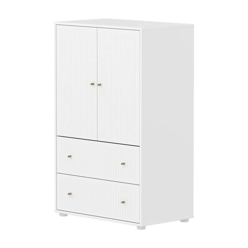 flexa-saga-schrank-2-t-ren-2-schubladen-mit-rillen-griffe-eiche-wei image 1