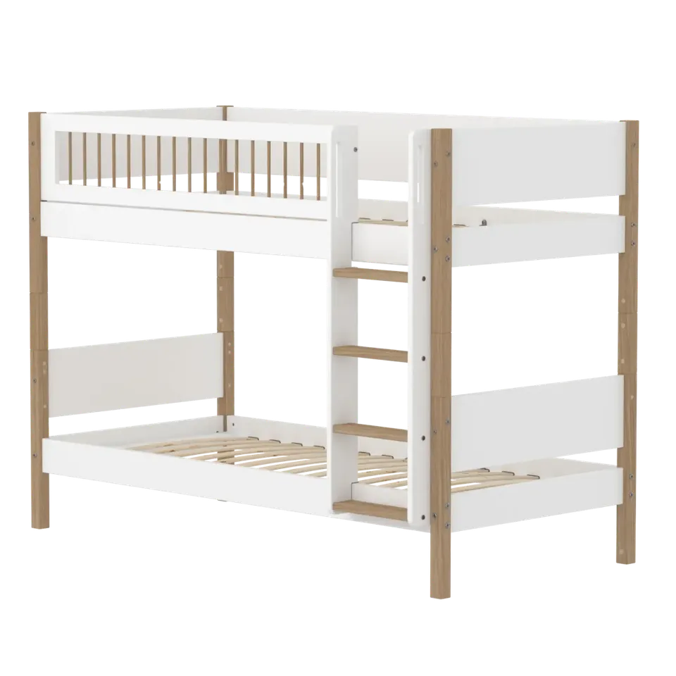 flexa-nor-etagenbett-154-cm-mit-leiter-90x200-cm-wei-eiche image 1