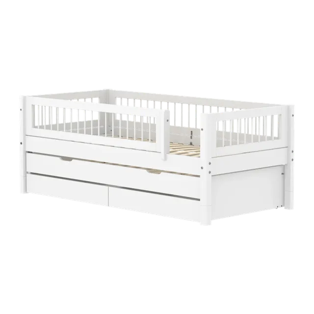 flexa-white-einzelbett-90x200-cm-wei-mit-ausziehbett-90x190-cm-schubladen-und-ab image 1