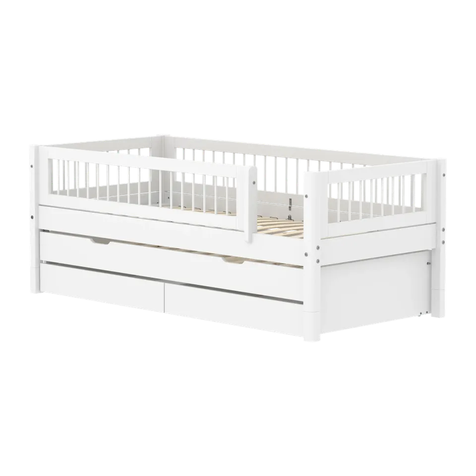 flexa-white-einzelbett-90x200-cm-wei-mit-ausziehbett-90x190-cm-schubladen-und-ab image 1