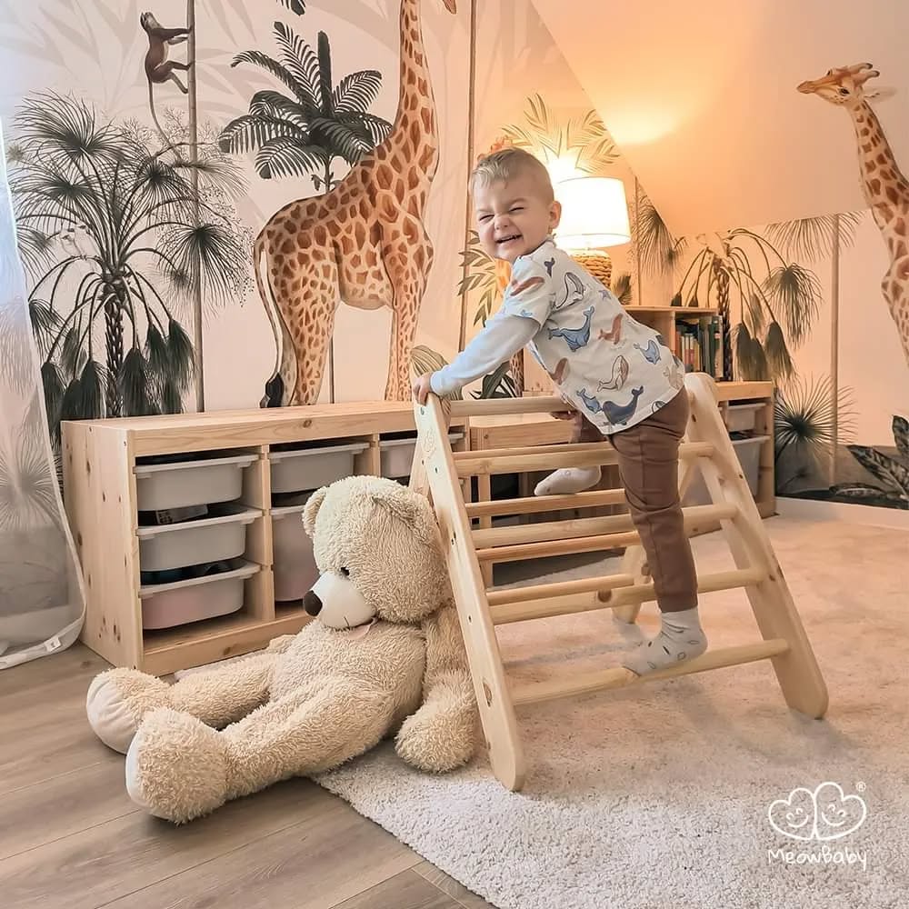 meowbaby-kletterdreieck-mit-rutsche-60x61-cm-holz image 3