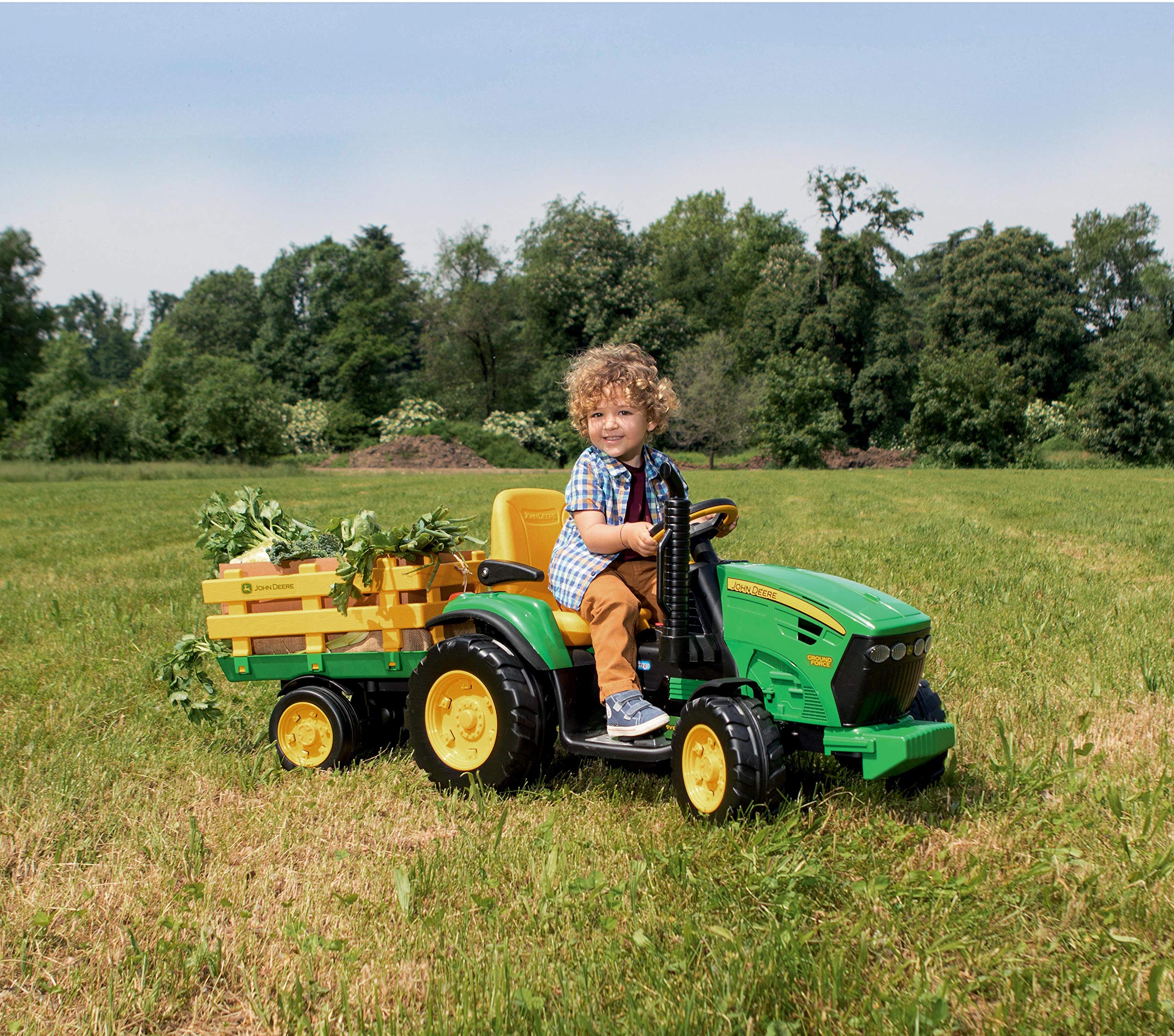 peg-perego-john-deere-ground-force-12v-igor0047-gr-n-gelb-mit-anh-nger image 2