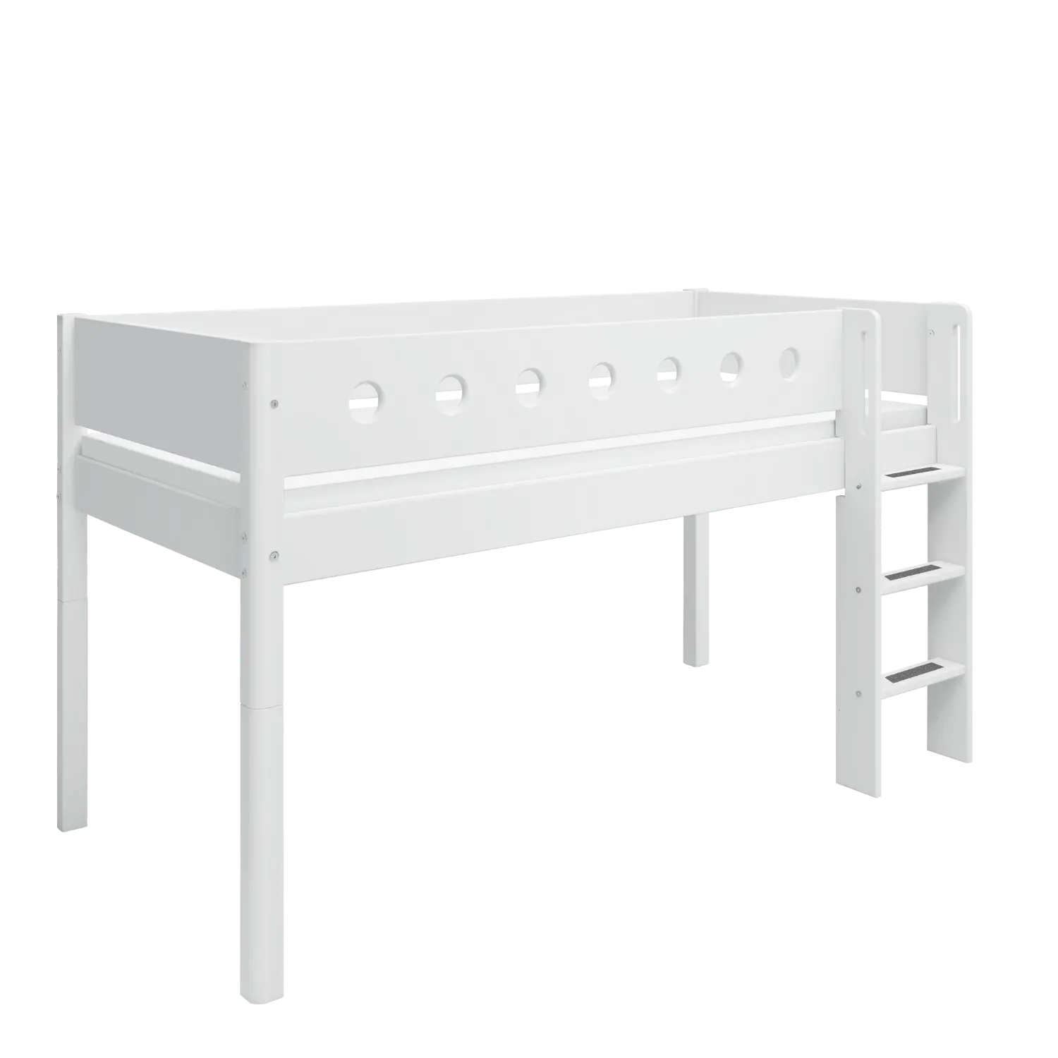 flexa-white-halbhohes-hochbett-120-cm-90x200-cm-wei-mit-gerader-leiter image 4