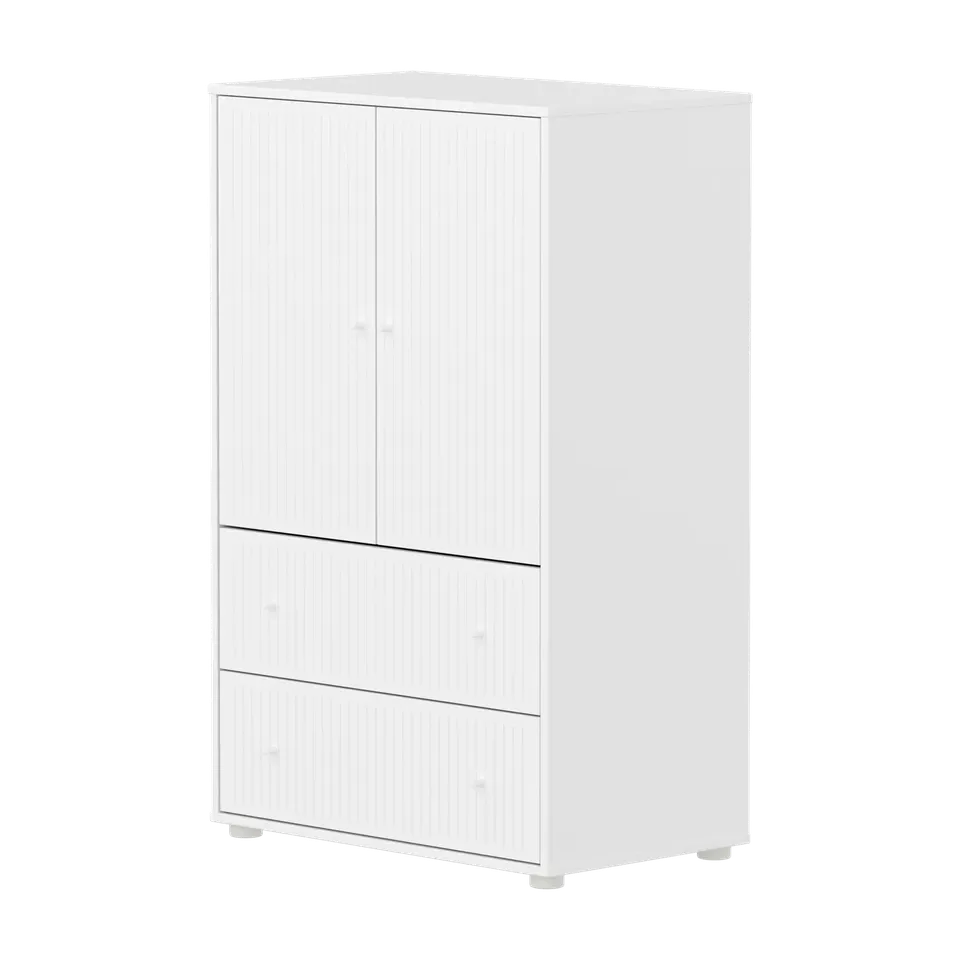 flexa-saga-schrank-2-t-ren-2-schubladen-mit-rillen-wei image 1