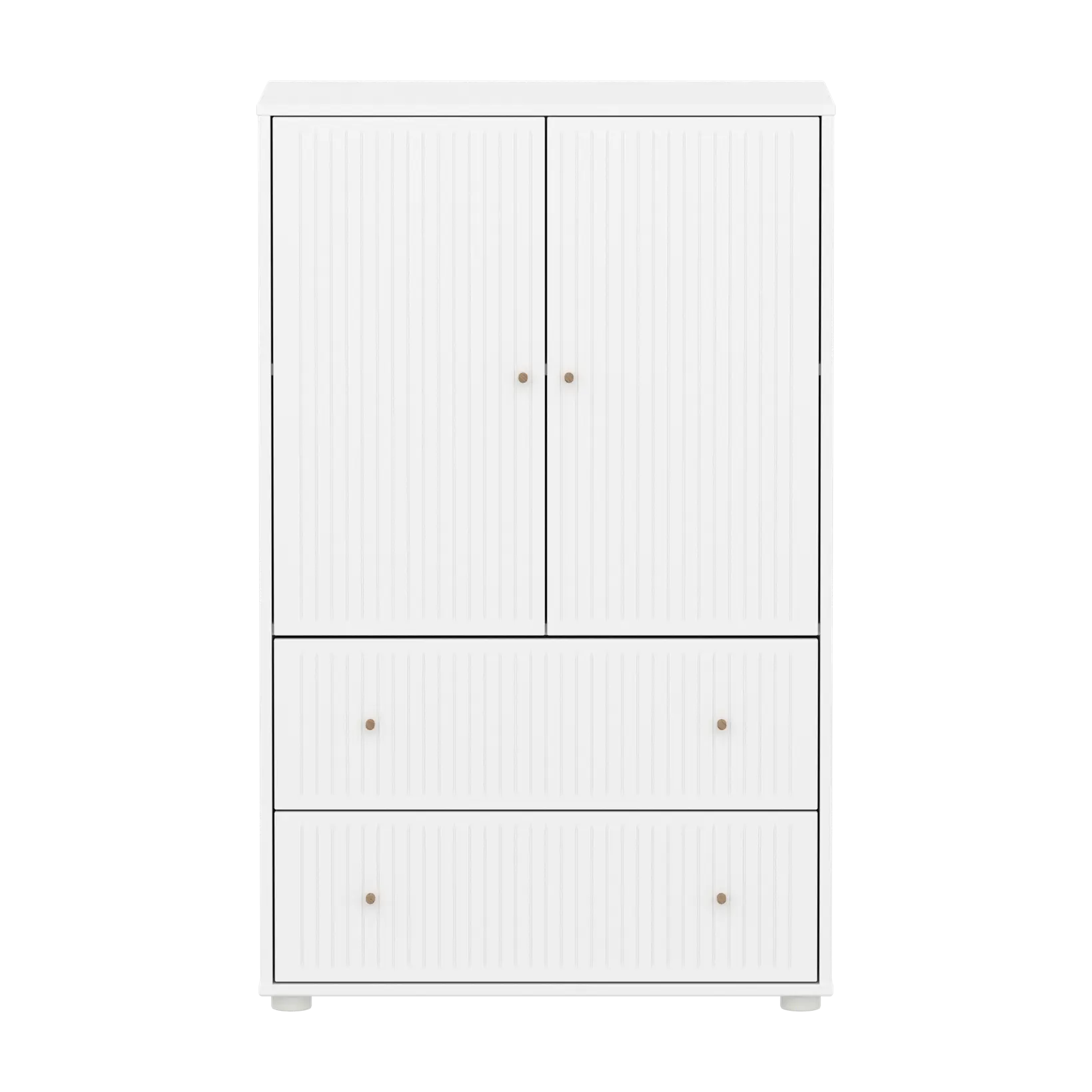 flexa-saga-schrank-2-t-ren-2-schubladen-mit-rillen-griffe-eiche-wei image 2