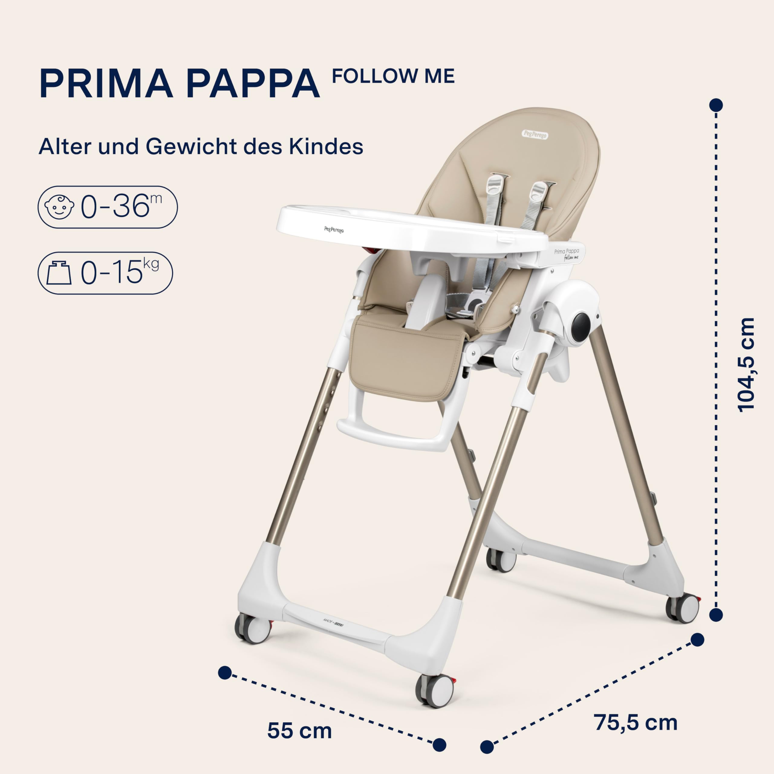 peg-perego-prima-pappa-follow-me-hochstuhl-astral-0-3-jahre-faltbar image 2