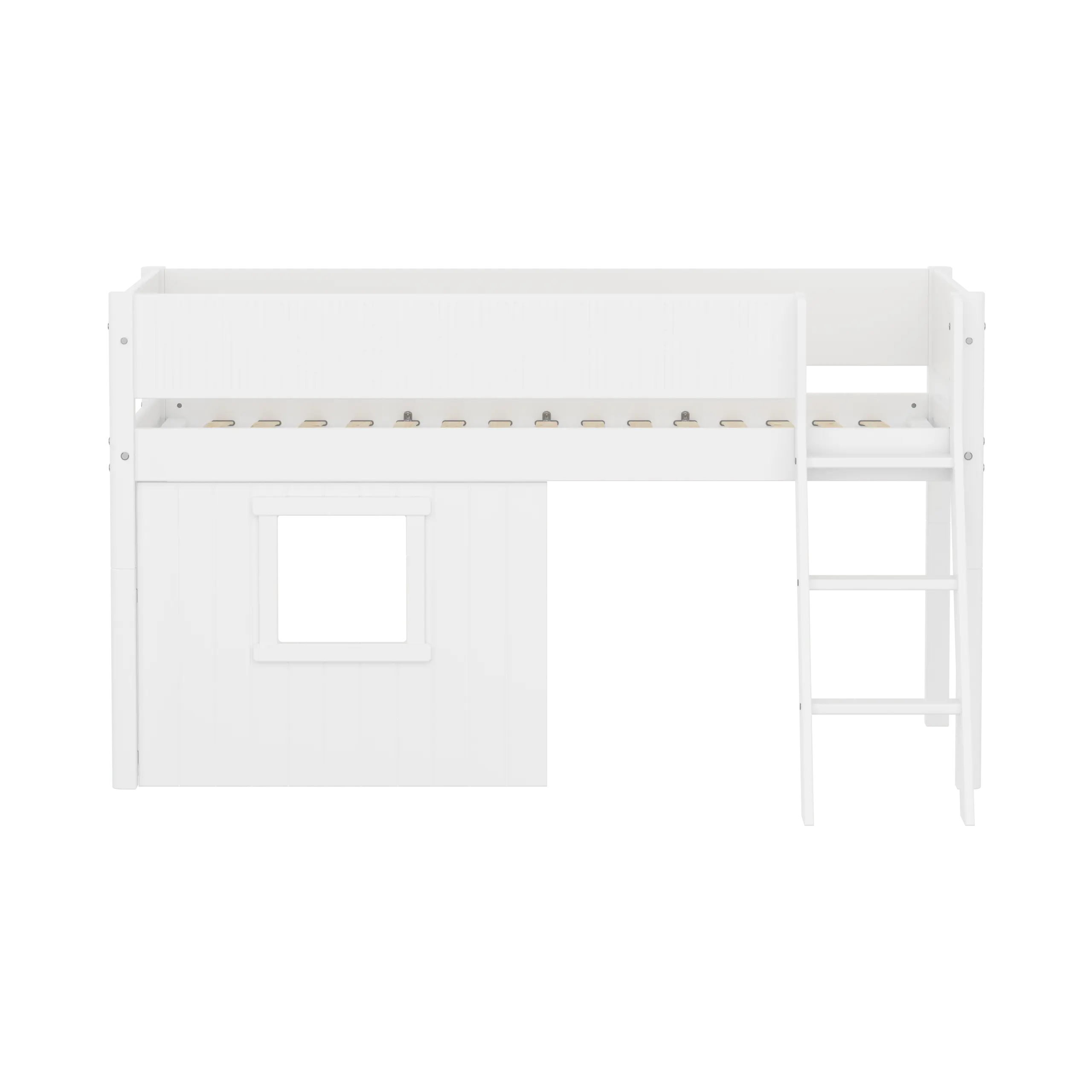 flexa-white-spielbett-120-cm-mit-baumhaus-leiter-und-absturzsicherung-90x200-cm--3 image 2