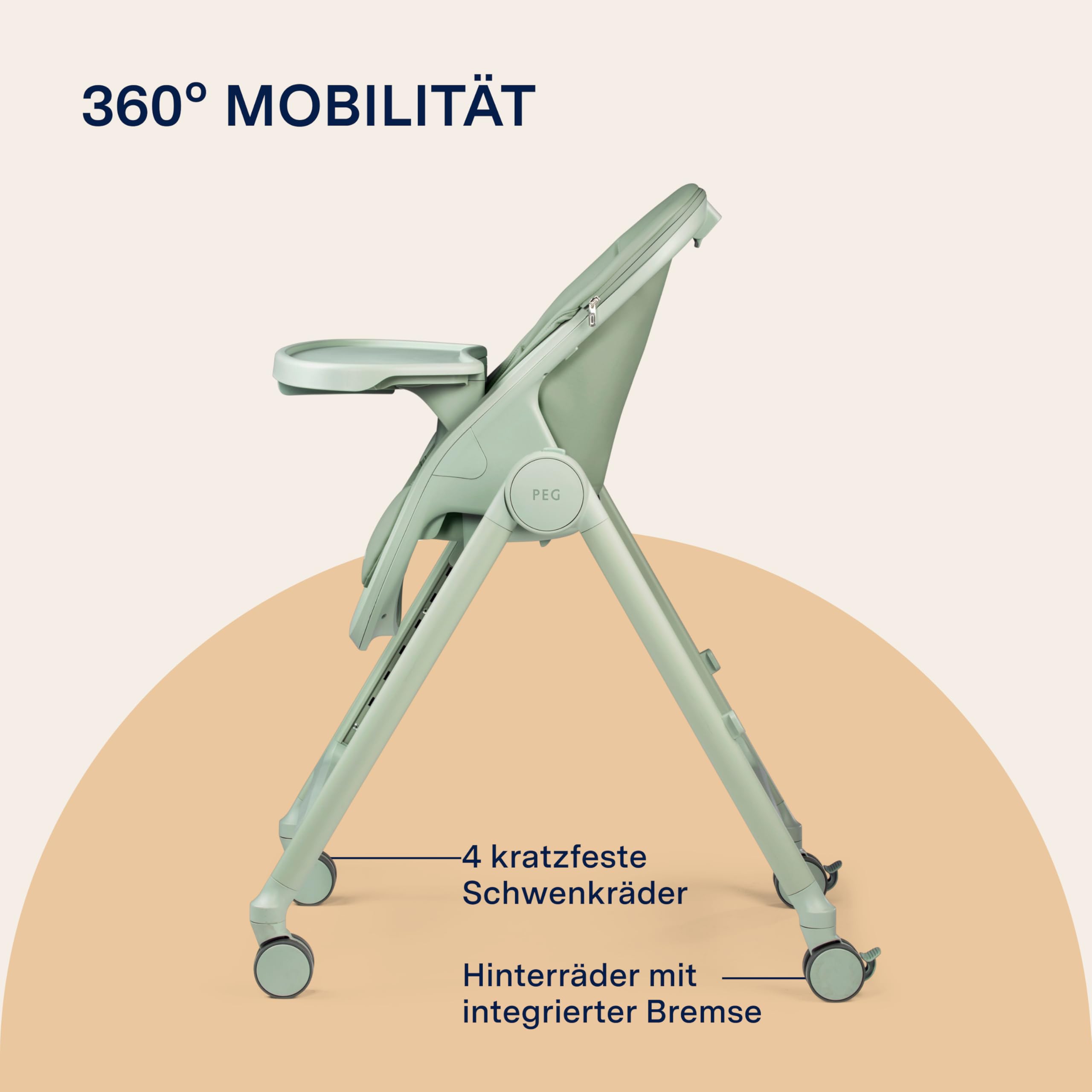 peg-perego-living-hochstuhl-ab-geburt-0-15-kg-sage image 6