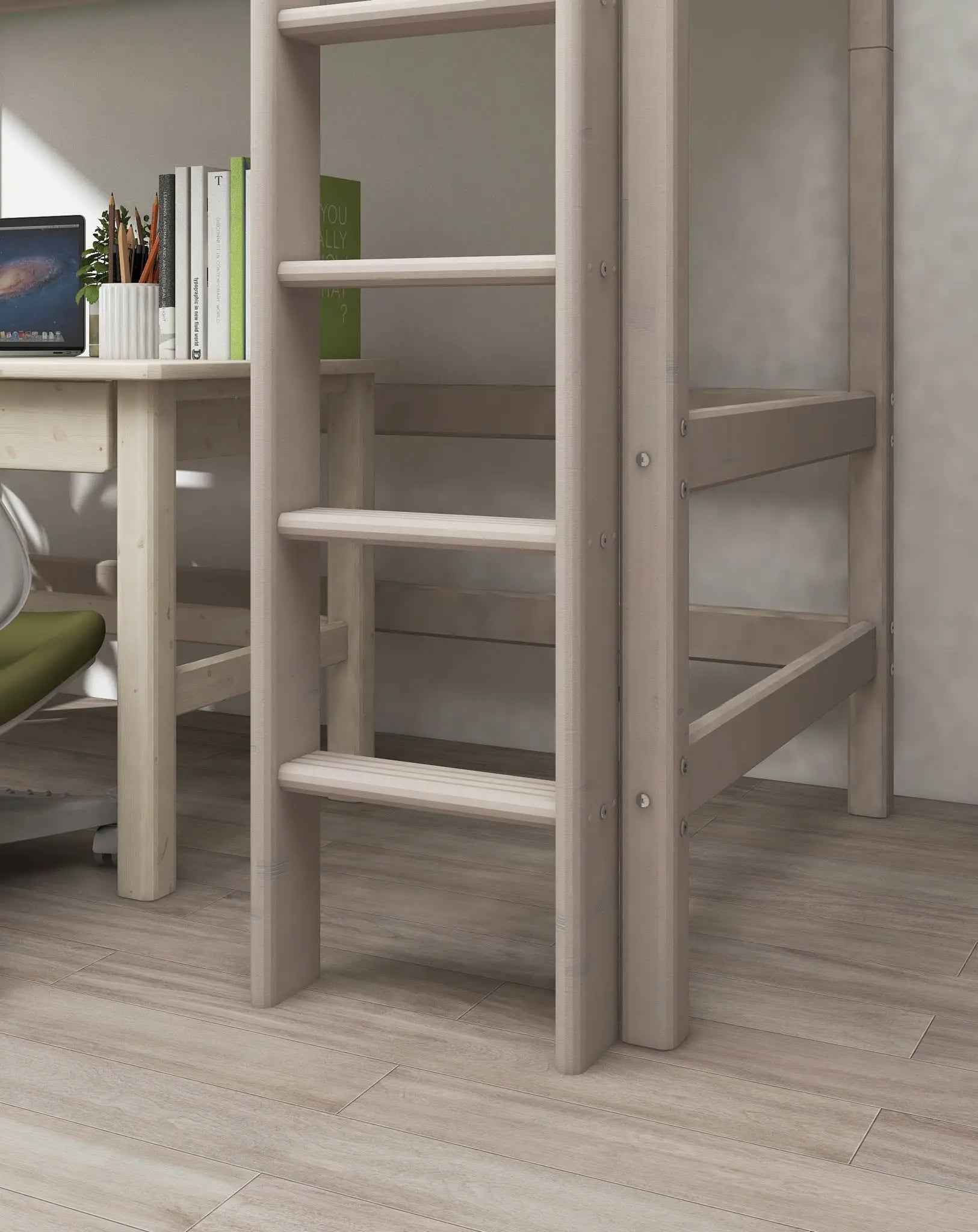 flexa-classic-hochbett-184-cm-mit-leiter-90x200-cm-grau image 5