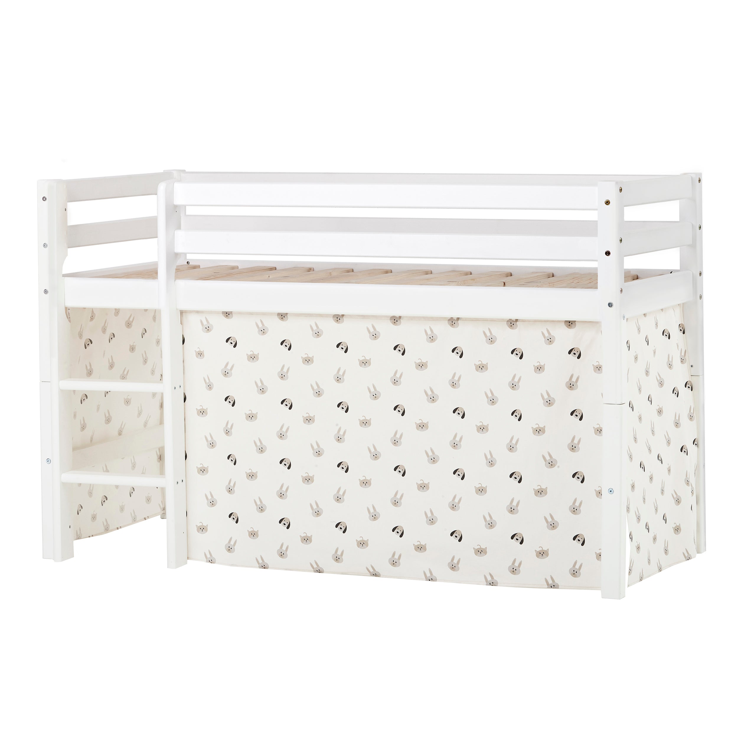 hoppekids-eco-dream-halbhochbett-90x200-mit-pets-pristine-bettvorhang image 1