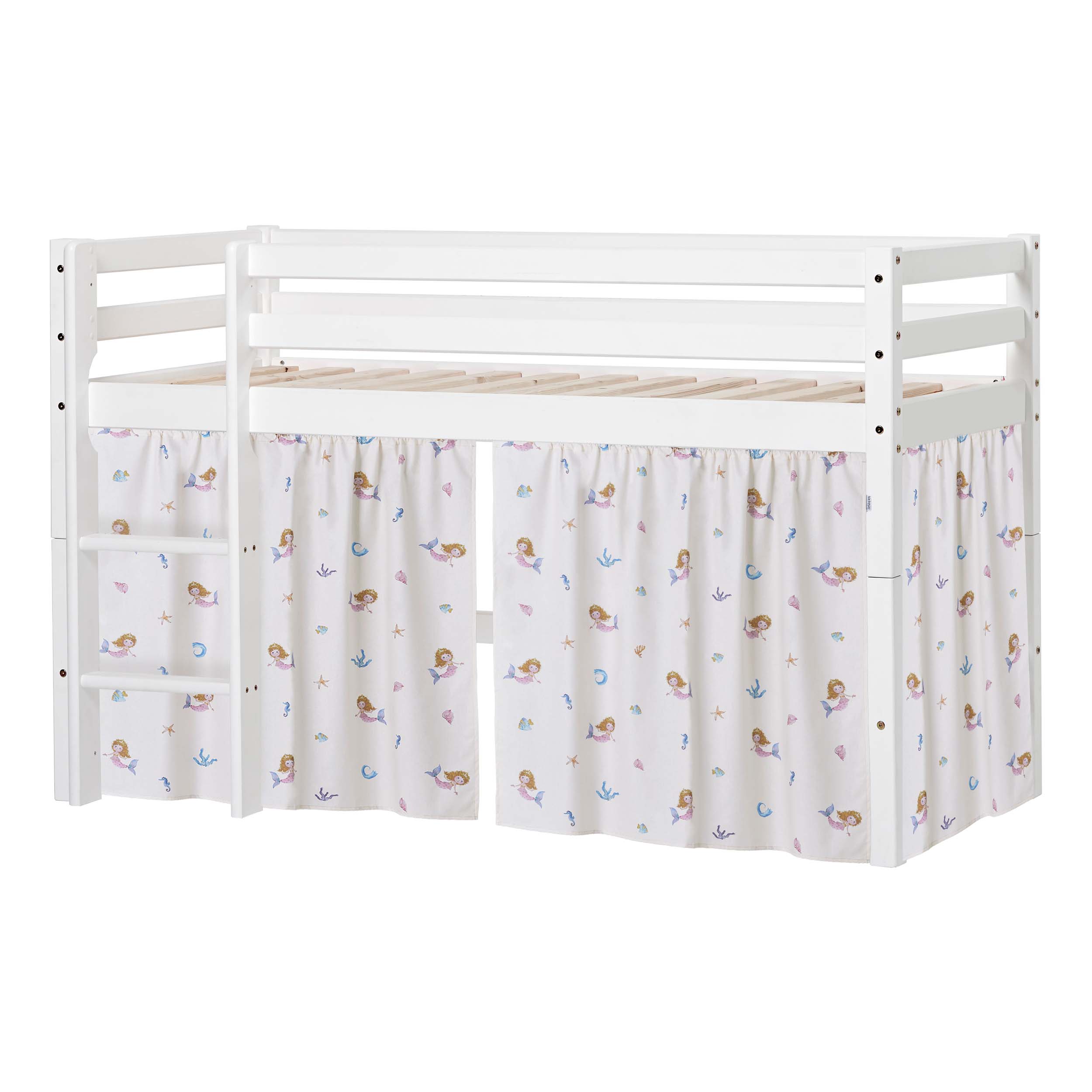 hoppekids-eco-dream-halbhochbett-mit-mermaid-vorhang image 1