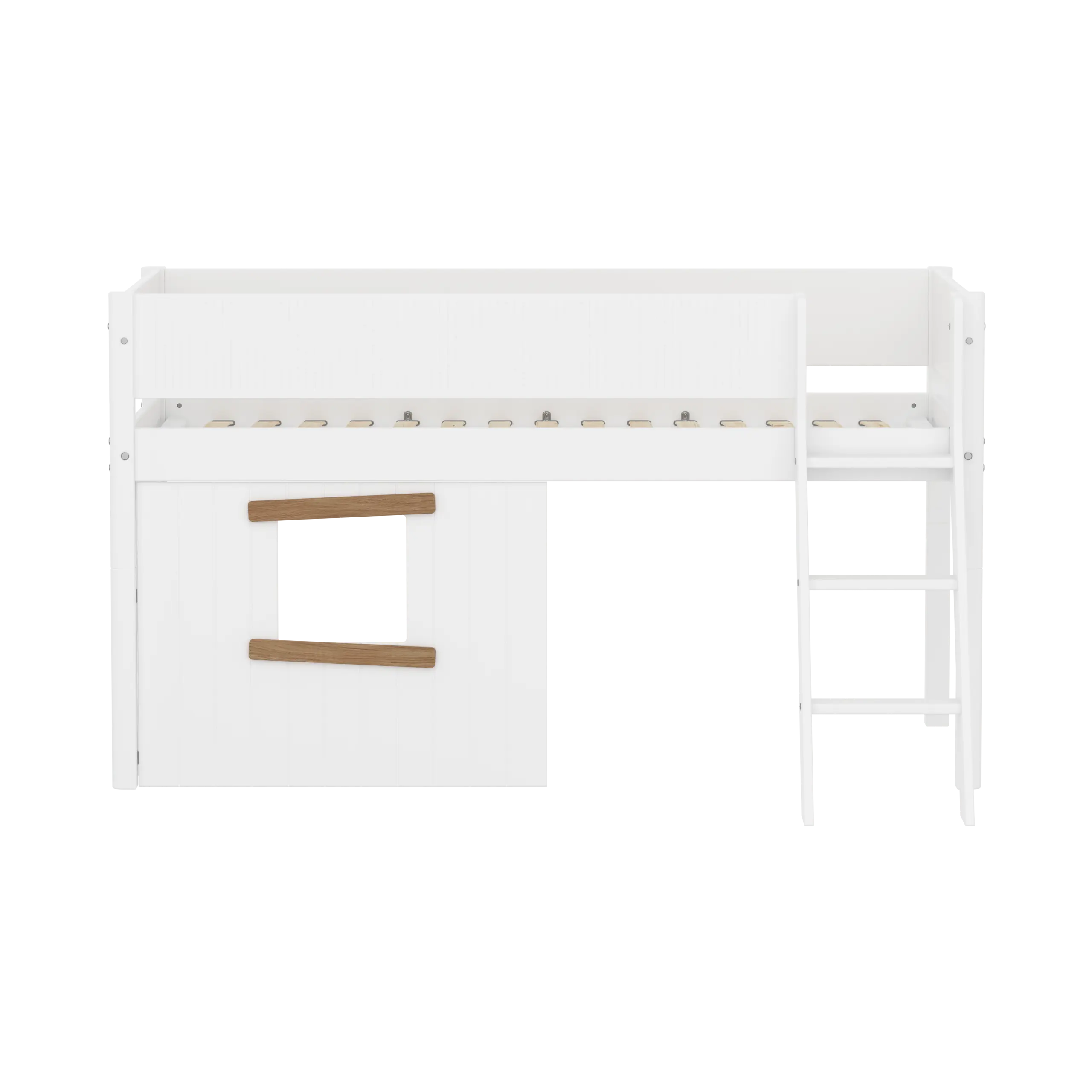 flexa-white-spielbett-baumhaus-120-cm-mit-leiter-und-absturzsicherung-90x200-cm--2 image 2