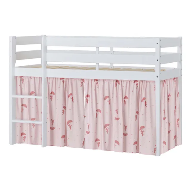 hoppekids-eco-comfort-halbhohes-bett-mit-rotem-ole-lukoie-bettvorhang image 1
