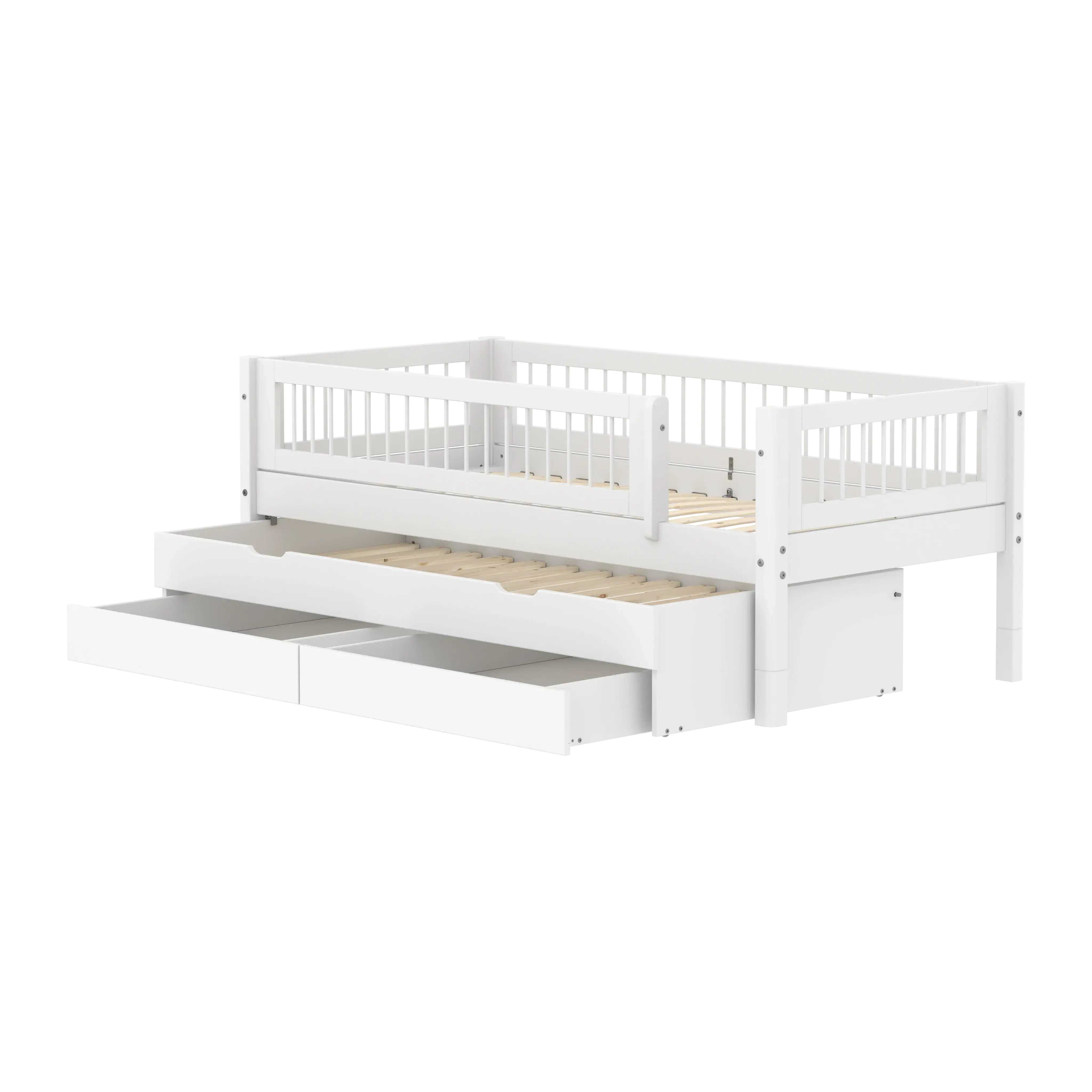 flexa-white-einzelbett-90x200-cm-wei-mit-ausziehbett-90x190-cm-schubladen-und-ab image 2