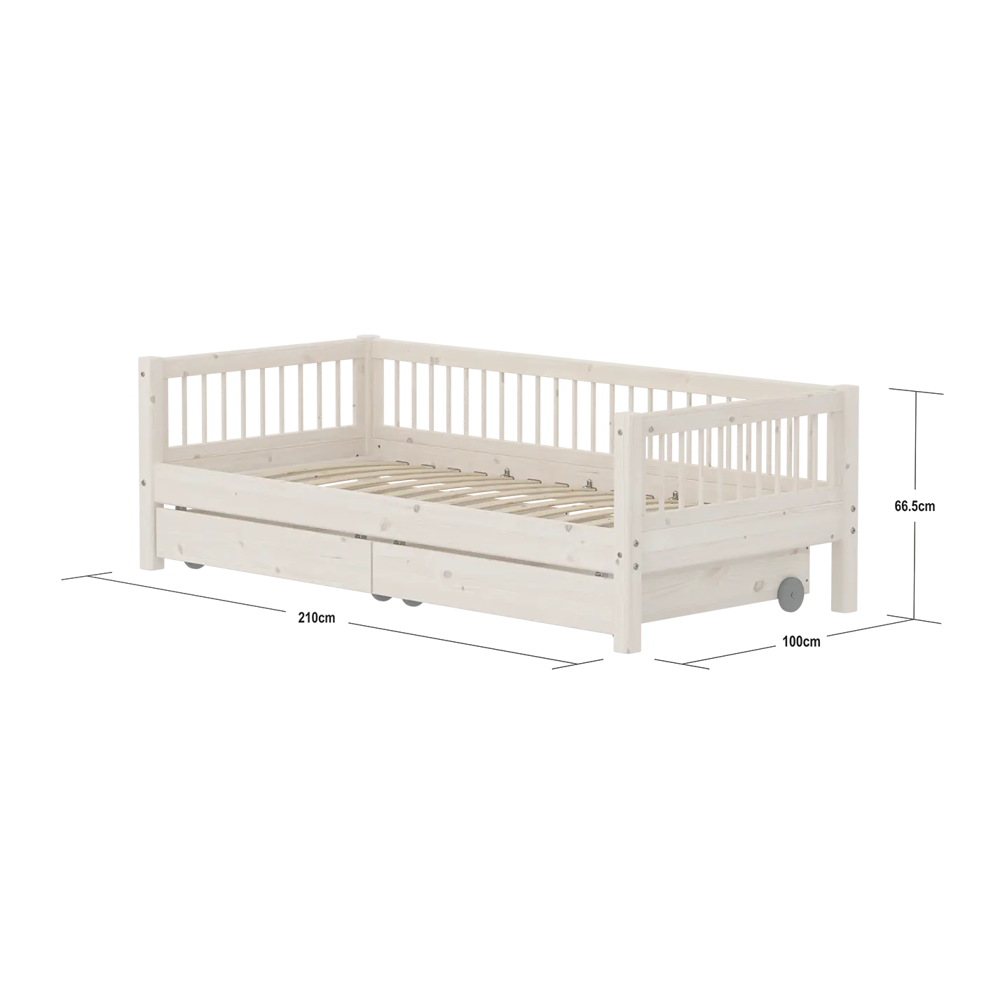 flexa-classic-einzelbett-90x200-cm-mit-schubladen-und-kreuzleisten-wei image 4
