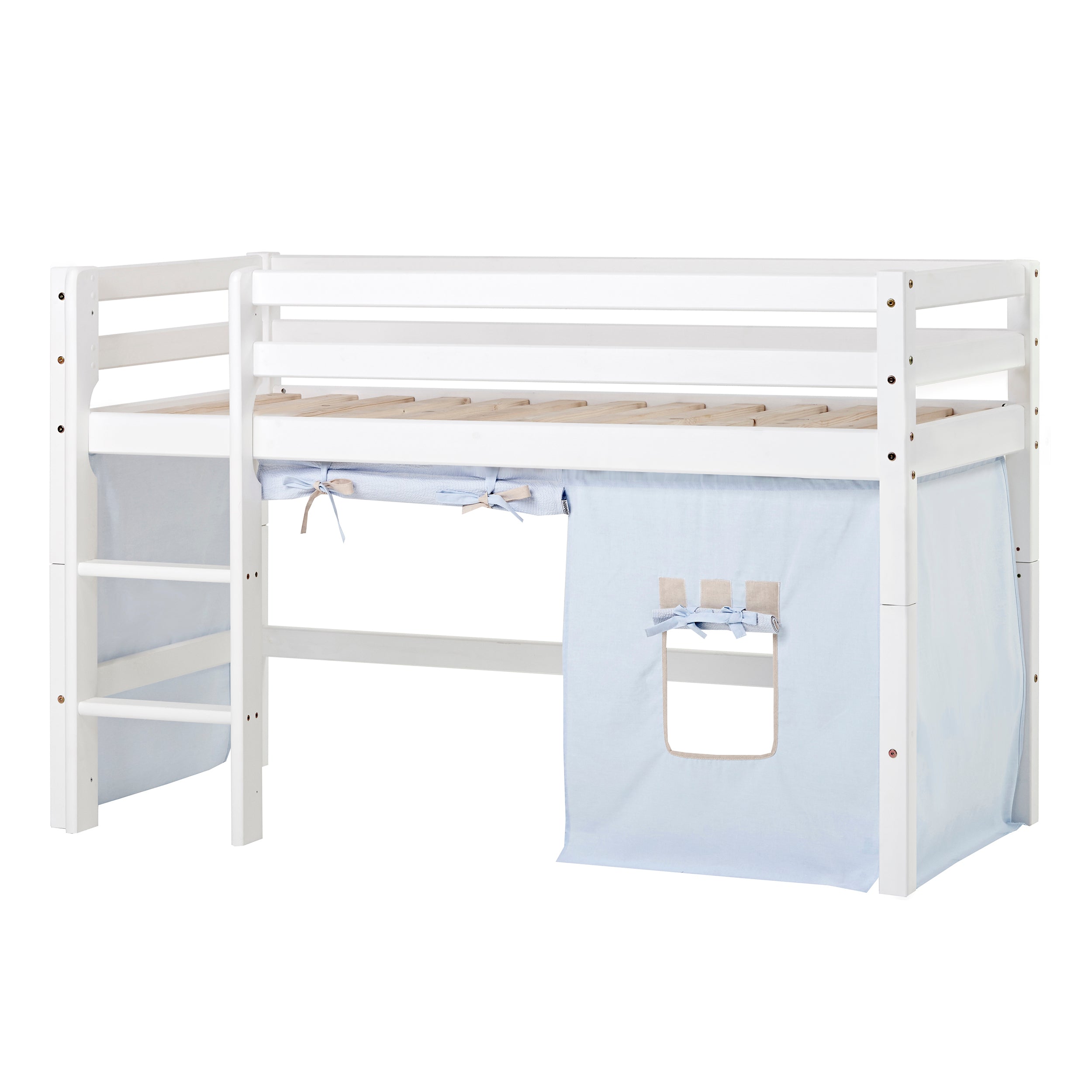 hoppekids-eco-dream-halbhochbett-mit-fairytale-knight-bettvorhang image 1