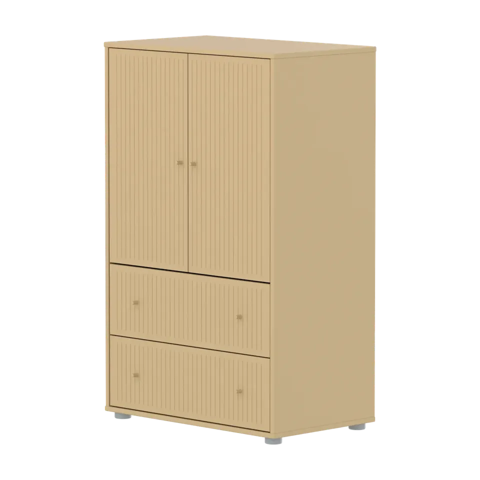 flexa-saga-schrank-2-t-ren-und-2-schubladen-mit-rillen-oat image 1