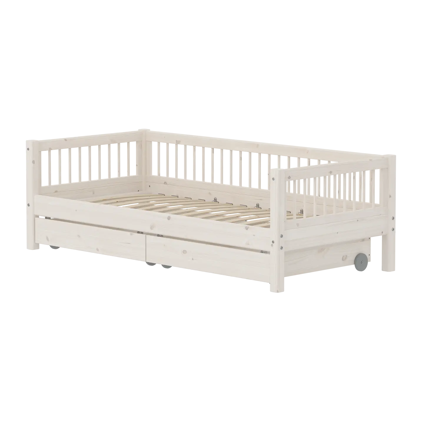 flexa-classic-einzelbett-90x200-cm-mit-schubladen-und-kreuzleisten-wei image 1